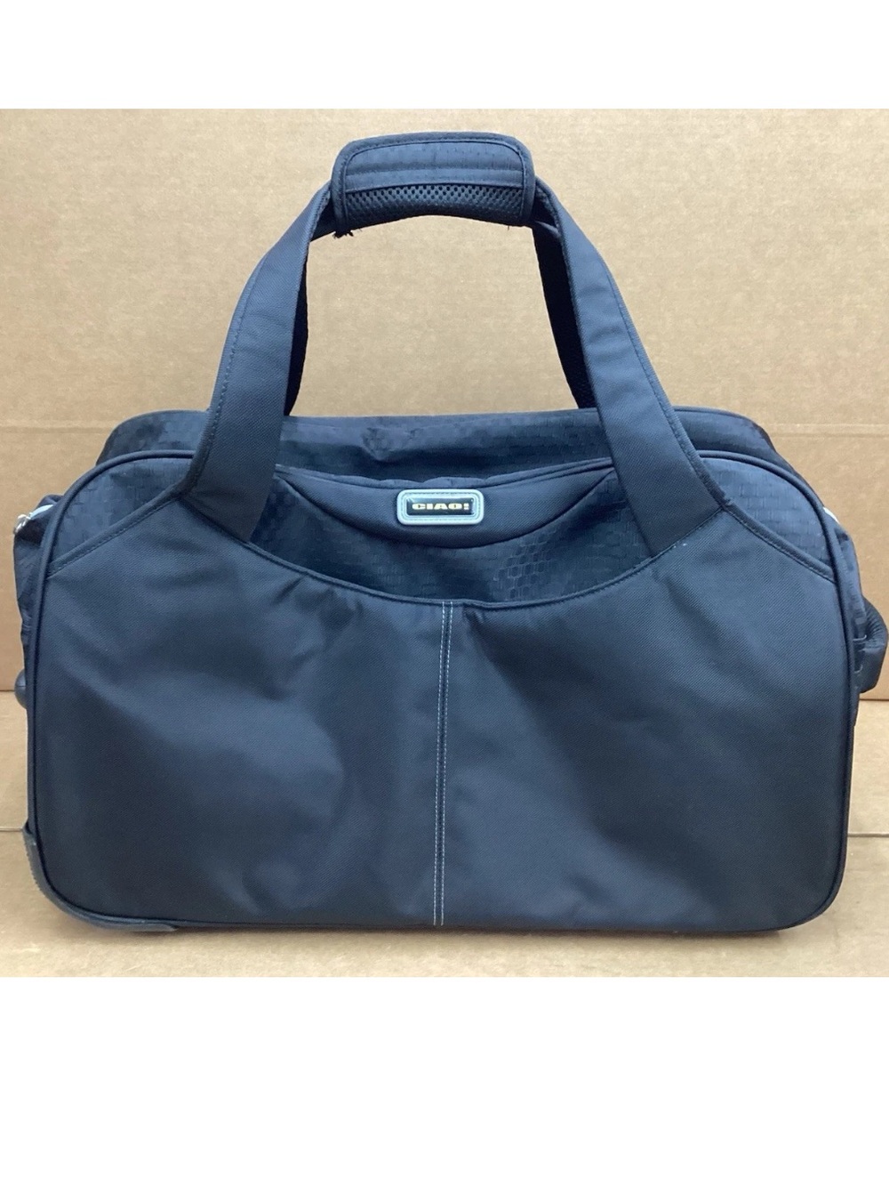 CIAO Rolling wheels Travel Duffel bag retractable Handle zip pockets black